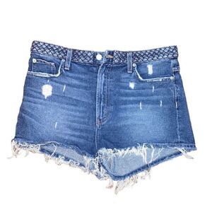 Tularosa Revolve Size 29 Braided High Waisted Distressed Frayed Hem Denim Shorts